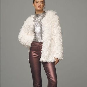 By Anthropologie shaggy faux fur cardigan sweater